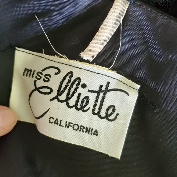 Black Hand Beaded Miss Elliette Dress Vintage New with tags - Picture 8 of 9